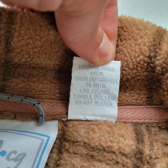 cg l cg Windowpane Plaid Full Zip Long Sleeve Fleece Jacket - Picture 6 of 6